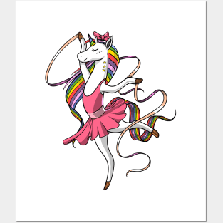 Unicorn Ballet Dancing Ballerina Posters and Art